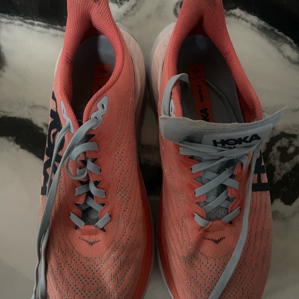 Hoka Pink and Blue Athletic Shoes Modern Design 9